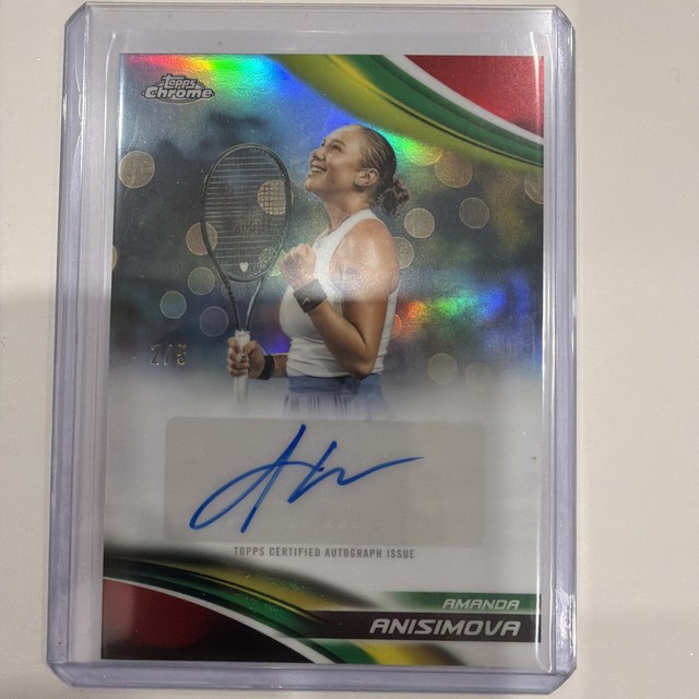 2025 Topps Chrome Saphore Tennis Amanda Anisimova Red Auto /5