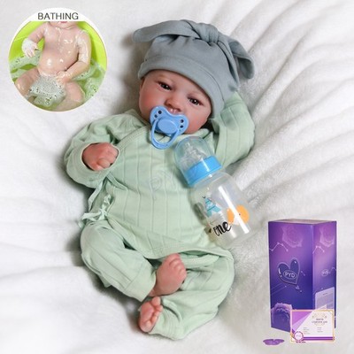 Waterproof Reborn Newborn Dolls Realistic Baby Boy Doll Full Body Vinyl Silicone
