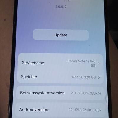 Xiaomi Redmi Note 12 Pro 5G Schwarz 128 GB Smartphone mit Xiaomi HyperOS