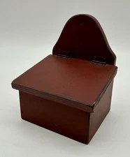 Primitive Style Folk Art Red Wall Box With Lid