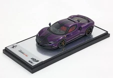 Ferrari 296 GTB Viola Dino Gloss w/ Black Stripe in 1:43 scale Free BBR Hat with