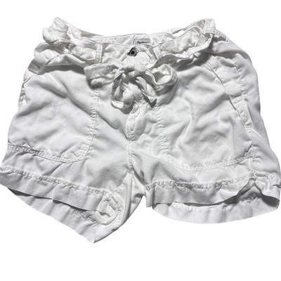 Pepe Jeans London Nomad Tencel Tie Waist Shorts White Women Size 31