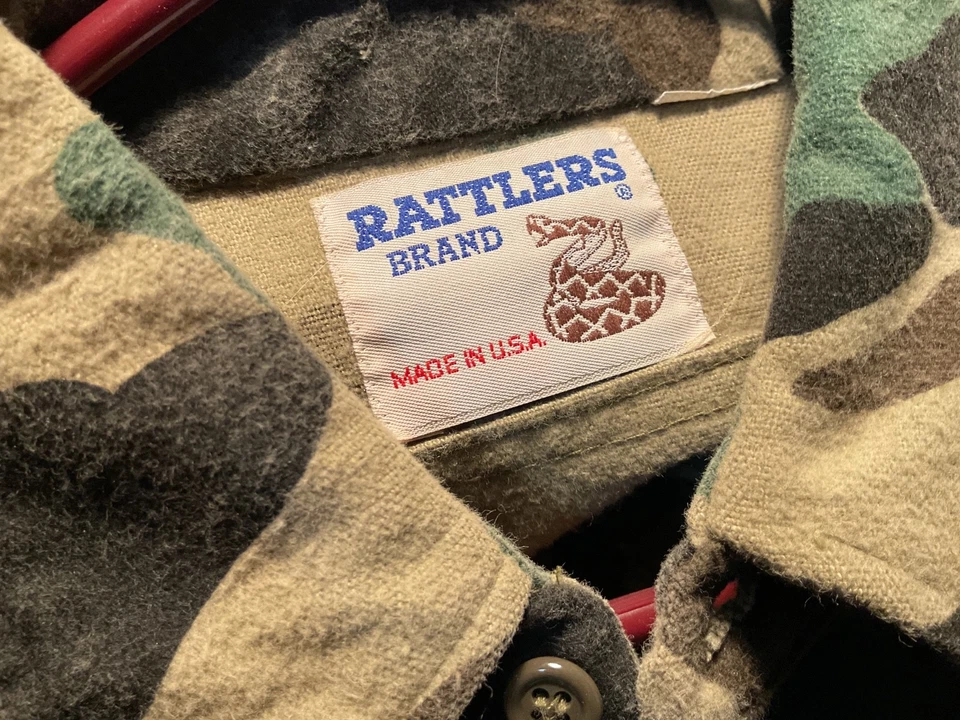 Vintage RATTLER BRAND Camouflage Fleece Duck hunting Mens Large L - Image 3 of 3