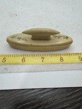 Vintage French Ivory Celluloid Vanity Brush With Decorative Flowers