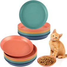 24 Pieces Fatigue Relief Cat Bowl 6 Inch Shallow Cat Food Dish Stray Wet Feed...