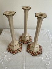 Trio Of Stunning Thomas Messel Vintage Wooden Candlesticks