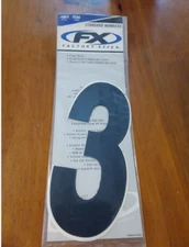 Factory Effex Standard Numbers 8in. Black #3 3-pack Decal 02-4473