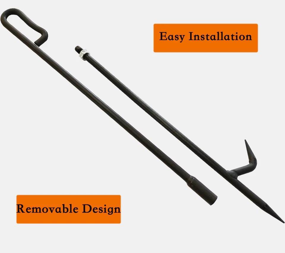 Fire Poker para pozo de fuego. Chimenea de póker de alta resistencia 34 Inc 2 lb hecha de diamela... Foto 3 de 4