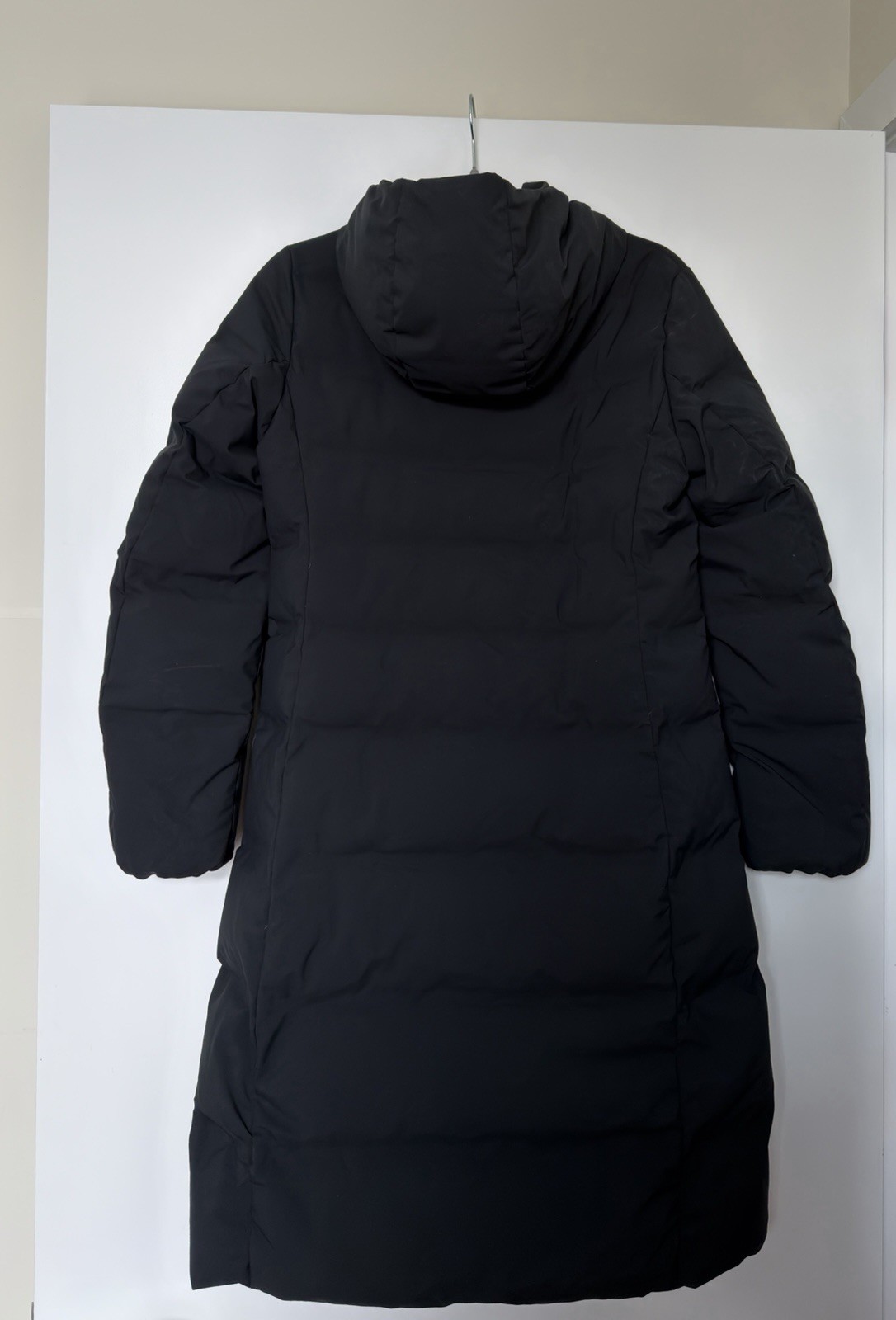 Uniqlo Women's Black Seamless Down Puffer Long Coat, Size S image 2