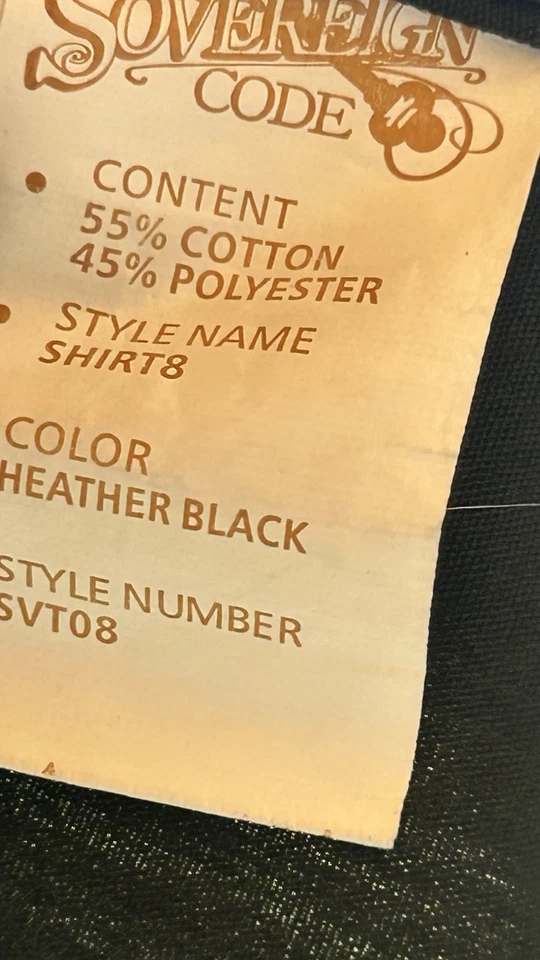 Soverign Long Sleeve Black Button Up Medium Shirt 55% Cotton Made In USA - Image 4 of 4