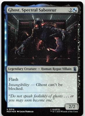 MTG Ghost, Spectral Saboteur Marvel Super Heroes Foil NM 214