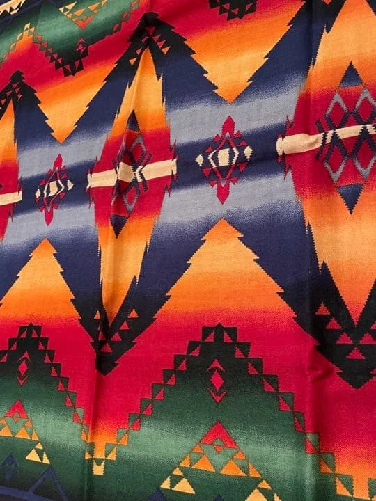 Ralph Lauren Vintage Lana Bufanda Estola Patrón Nativo Sensación Suave Usado Foto 3 de 4