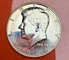 1968-S 40% silver PROOF Kennedy half dollar. Exact coin shown.