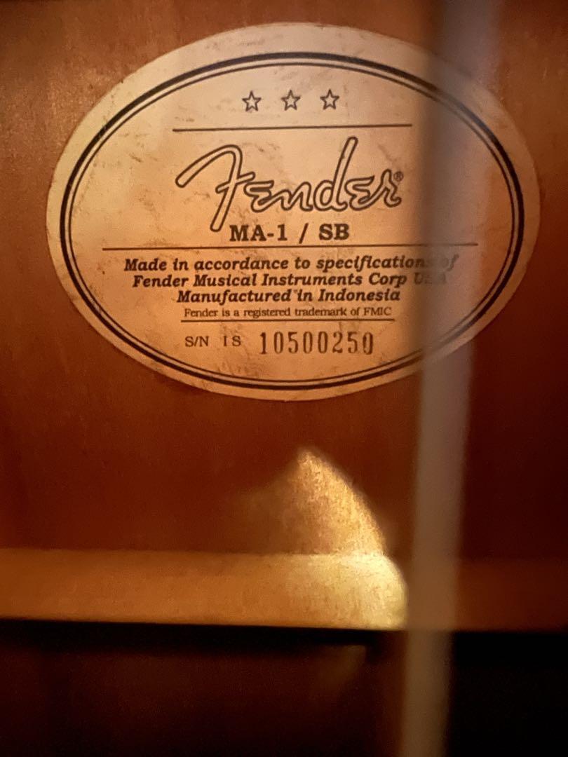 Mini Acoustic Guitar Fender MA-1/SB Natural Made in Indonesia S/N