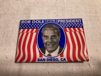 1996 Bob Dole Campaign Button - San Diego, CA (USED in good condition)
