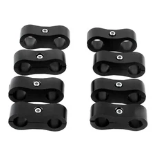 8PCS 6AN Aluminum Hose Separator Clamp Bracket Adapter For Oil Fuel Hose Line.