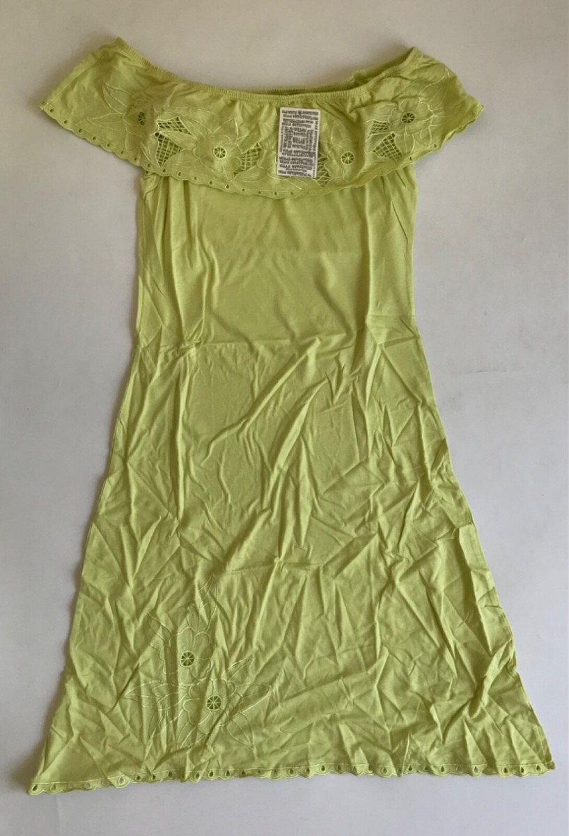 Urban Outfitters Ruby Sky Women Rosa Dress Crotchet Cotton Lime Green Size L