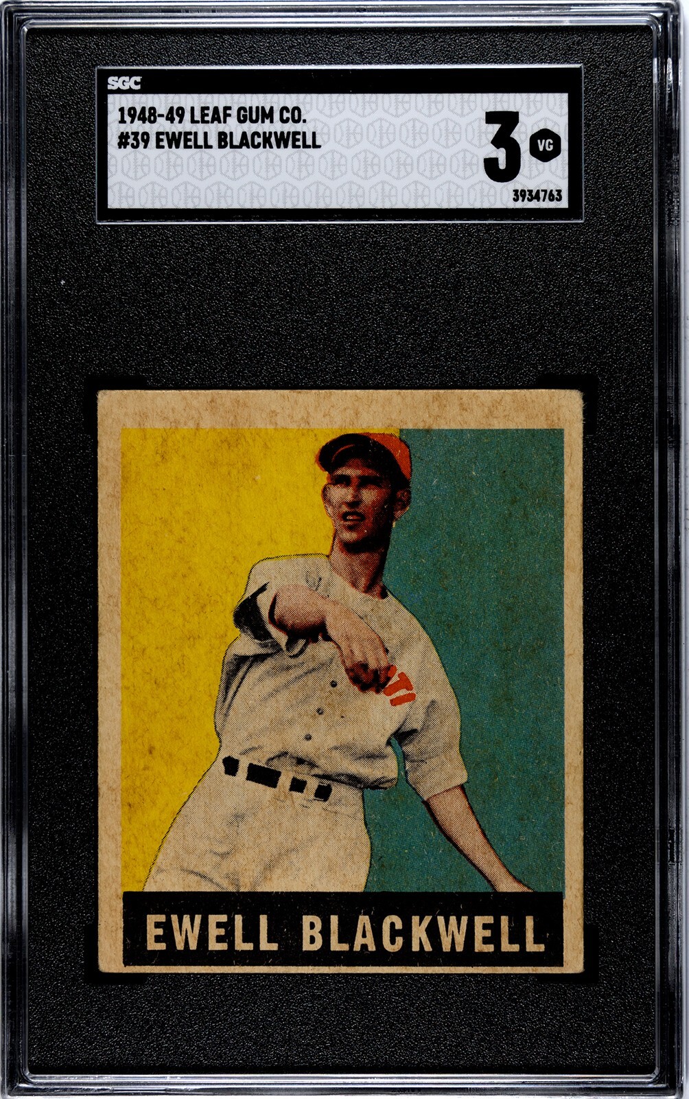 1948 Leaf EWELL BLACKWELL Reds #39 SGC 3 VG Condition