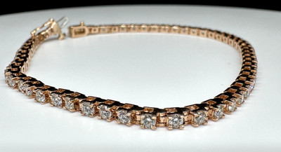 14K Rose Gold 2 1/4 CTW Natural Diamond Line 7 1/4'' Bracelet