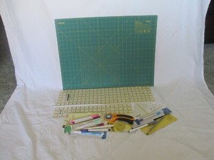 Quilting Necessities, Olfa Rotary Mat,Omigrid Rulers,Olfa Rotary Cutter + Blades