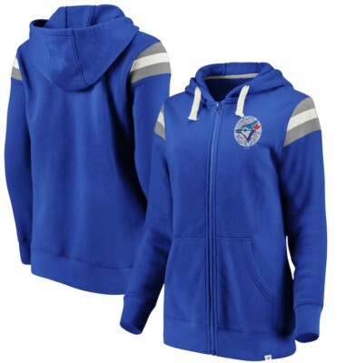 Toronto Blue Jays Fanatics Royal/Gray True Classics MLB Full-Zip Fleece Hoodie