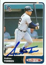 Andres Torres autographed Baseball Card (Detroit Tigers) 2003 Topps Total #729