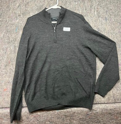 Tricots St Raphael Mens Sweater Black 1/4 Zip Long Sleeve XL