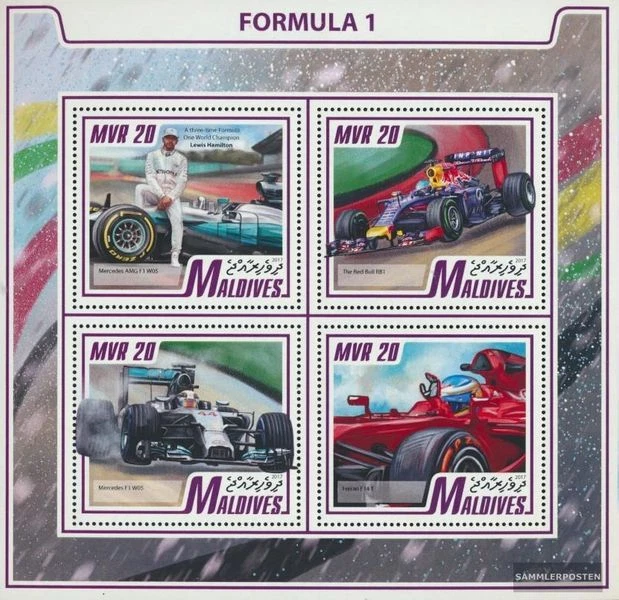 Malediven 7193-7196 Kleinbogen (kompl. Ausg.) postfrisch 2017 Formel 1 - Bild 1 von 1