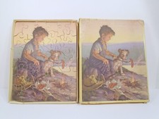 antique 8" by 10" jigsaw puzzle thick pieces - unknown maker and date