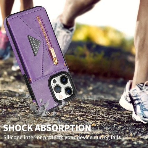 Women Crossbody Strap Leather Wallet Case For iPhone 16 15 14 13 12 Pro Max XR - 第 4/84 張圖片