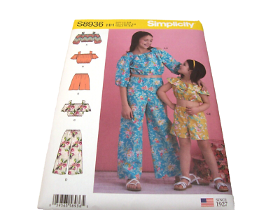 Simplicity Child's Girl's Top Pants Shorts Pattern S8936 HH US