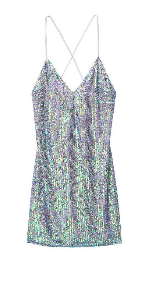 victoria secret gold sequin dress Dipped In Gold Sequin Open Back Mini Dress main image 1