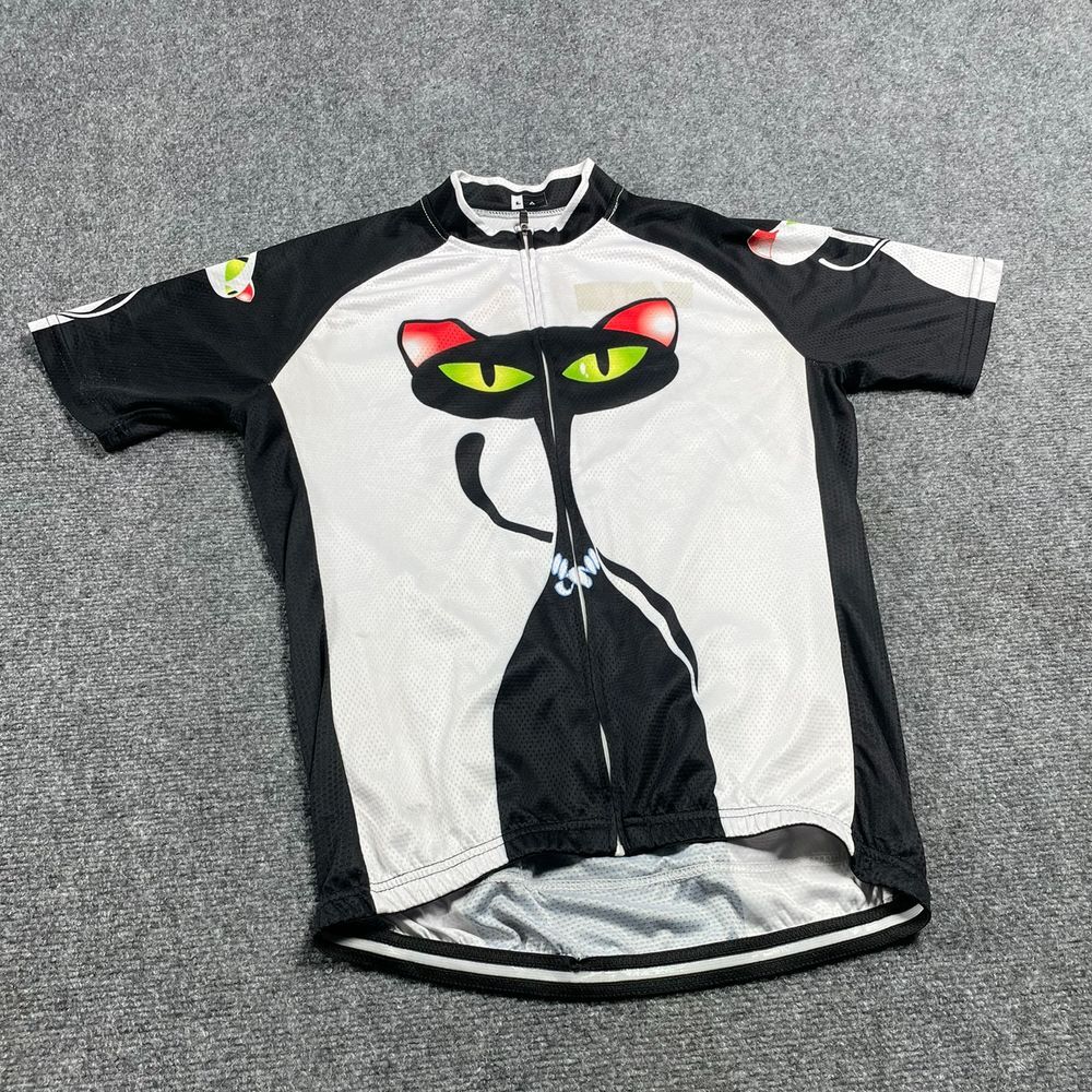 Montella Cycling Black Women's Jersey Short Sleeve Zip Closure Polyester  Size L