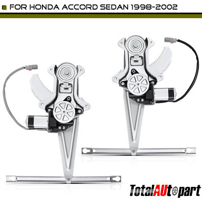 2x Electric Window Regulator Rear Left & Right for Honda Accord 1998-2002 Sedan