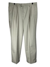 Dockers Premium Pleated Relaxed Fit Cuffed Khaki Pants 36x30 Non Wrinkle