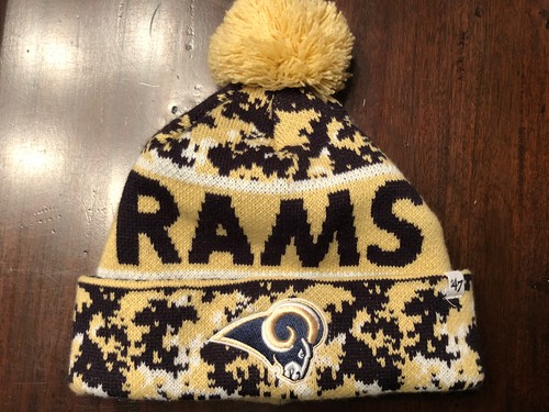 ST LOUIS RAMS Pom Beanie HAT KNIT 