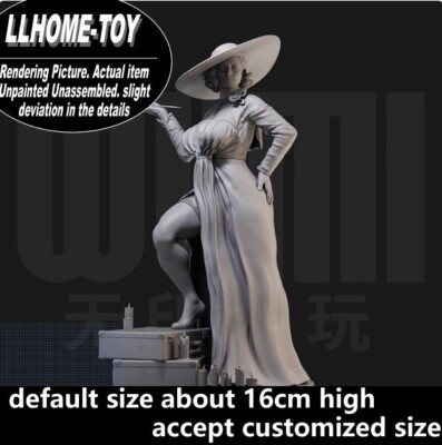 Game HOT Alcina Dimitrescu Step on box Resin 3D Print GK Figure DIY Model