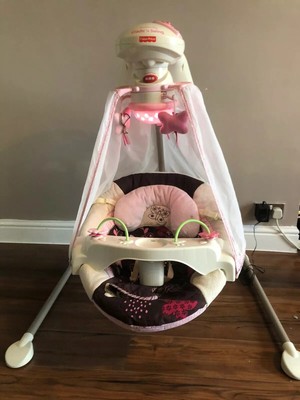 pink chandelier baby swing