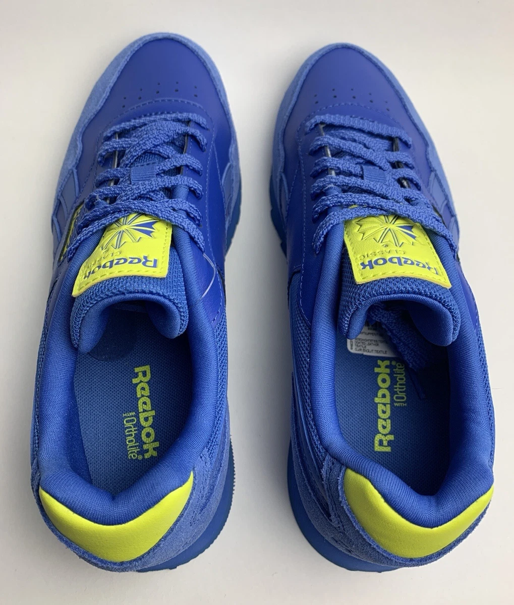 Reebok classic blue and yellow sale