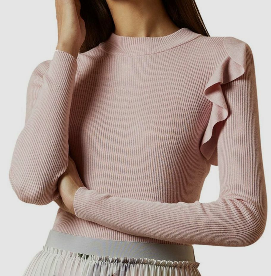 Knit Jumper Ted Baker Pink Ruffle Jumper Ted Baker Pipalee Frill