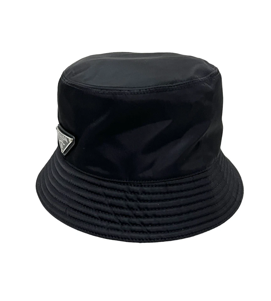 Prada Nylon Triangle Logo Bucket Hat - Image 3 of 4