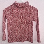 Boden Girls 8-9 Red And White Floral Turtleneck — photo 1