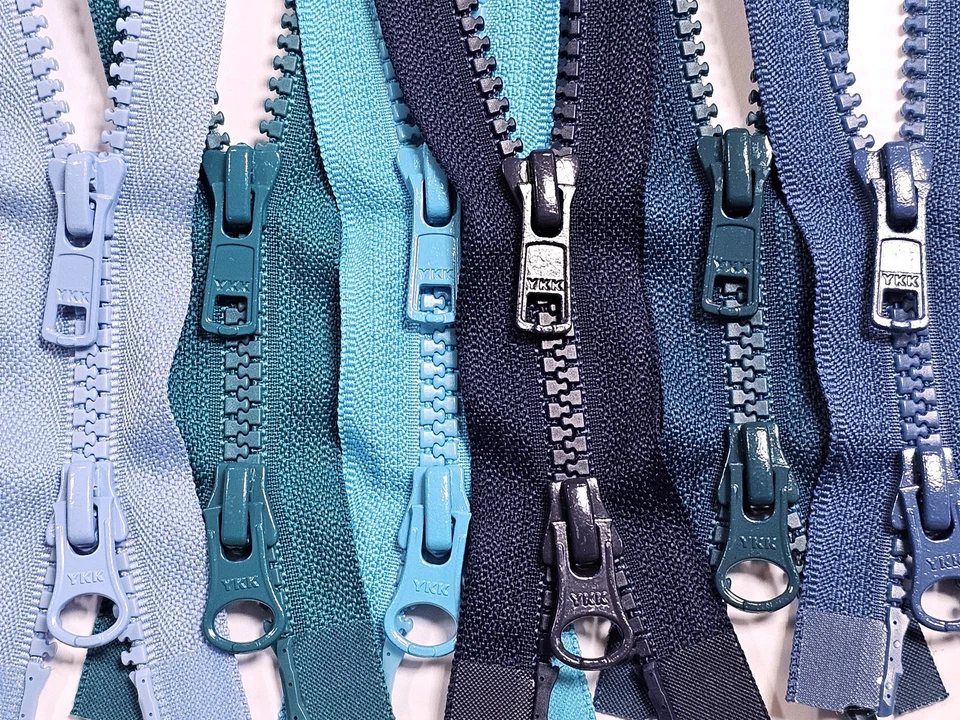 YKK Reißverschluss 2-Wege teilbar Vislon Kunststoff Krampe 6mm blau-töne 50-90cm