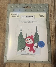 Lisa Horton Winter Snowman Layering Stencils and Outline Cutting Die--New