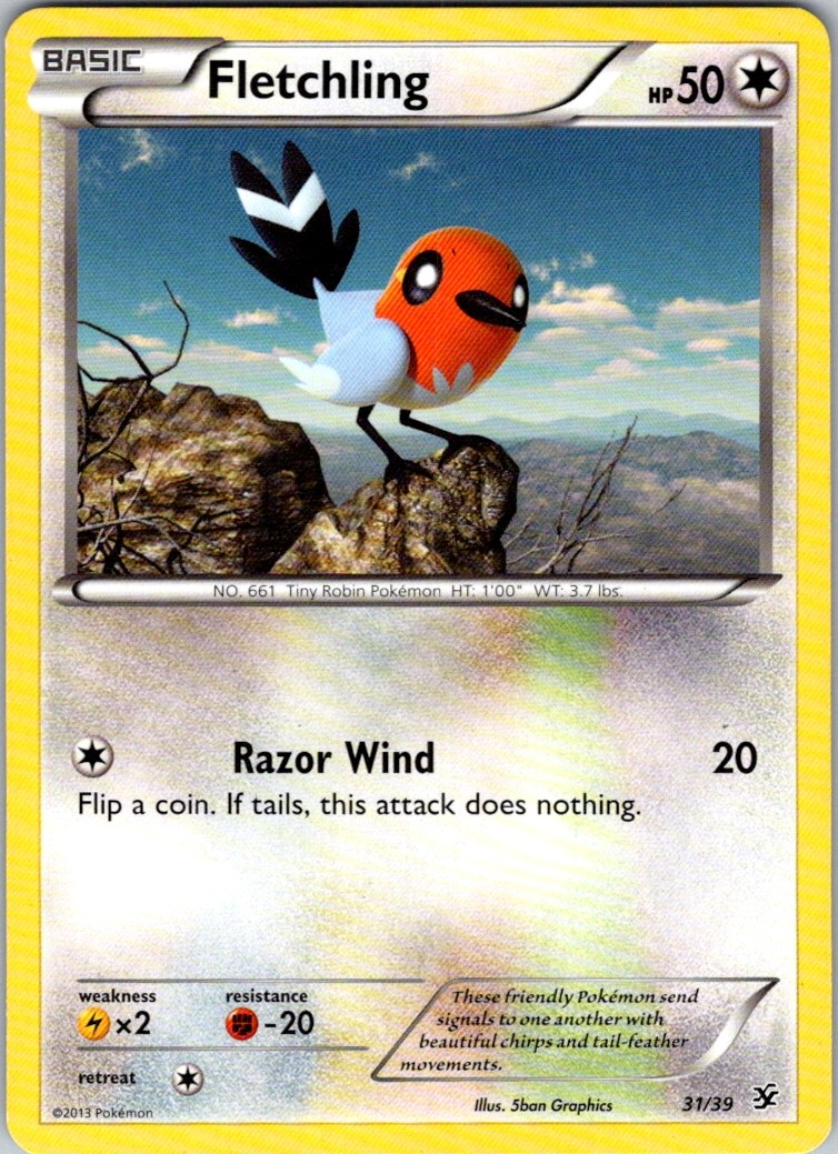 Fletchling 31/39 Kalos Starter Set Common Pokemon TCG 2013 NM