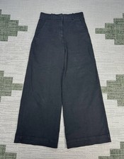 Everlane The Phoebe Wide Leg Pants Womens 4 Black Twill Cotton Stretch High Rise
