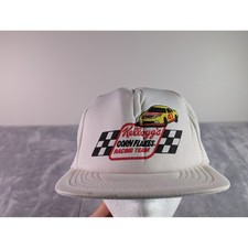 Vintage Kelloggs Corn Flakes Racing Team 41 White Mesh Snapback Trucker Hat Hat