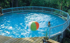 24-Inch White Economy Resin Above-Ground Pool Fence Base Kit a - 8 Sections