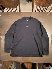 Rodd  Gunn Dark Blue XL 1/4 Zip Pullover Sweater Tight-Knit Embroidered Logo