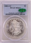 1883 CC Morgan Silver Dollar $1 PCGS MS64+ CAC  (Frosty!)
